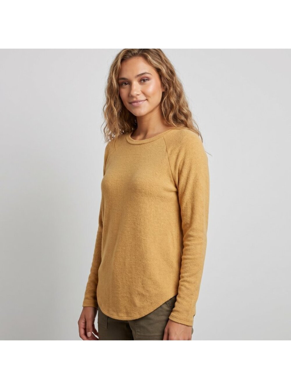 American Eagle Women's Soft & Sexy Plush Sweater in Mustard Yellow and size XXS